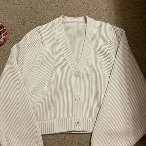 Lululemon Cotton-Blend Crew Neck Cardigan